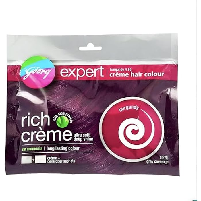 Hair Color Cream - Transform your hair into a beautiful, long lasting and ammonia free color, ensuring full grey coverage while adding a touch of vitality and charm for all ages.10g Bag (Burgundy) - Image 1